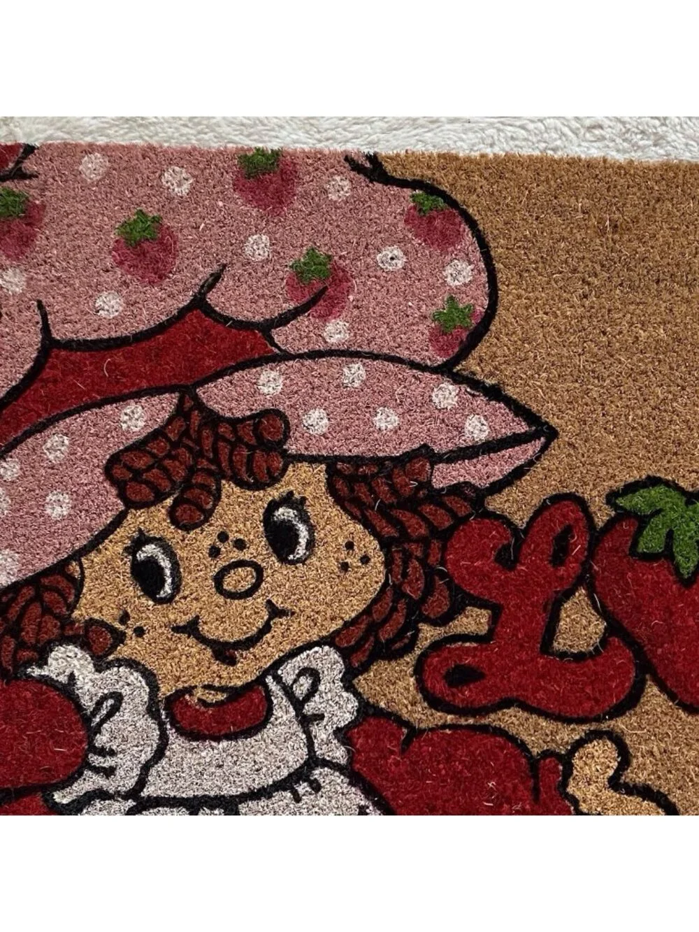 Strawberry Shortcake Valentines LOVE Welcome Coir Doormat‎ 18” X 30” NEW